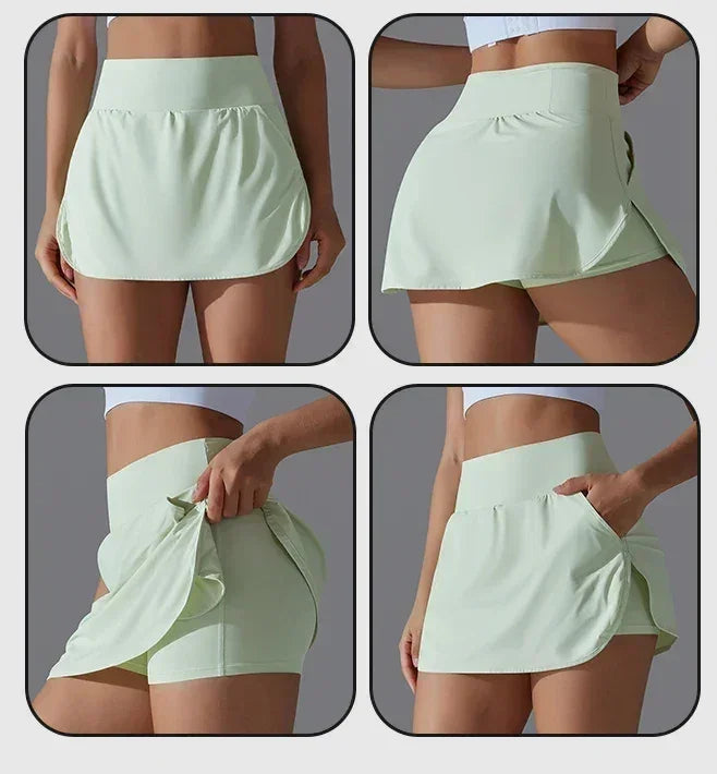 Una-Shop High Waist Pockets Yoga Shorts for Women Sports Push Up Workout Clothes Leggings for Fitness Sportswear for Gym Pants
