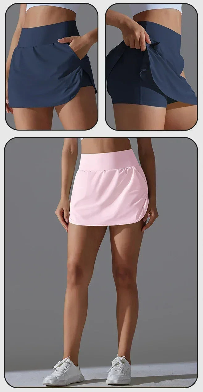 Una-Shop High Waist Pockets Yoga Shorts for Women Sports Push Up Workout Clothes Leggings for Fitness Sportswear for Gym Pants