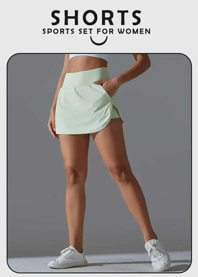 Una-Shop High Waist Pockets Yoga Shorts for Women Sports Push Up Workout Clothes Leggings for Fitness Sportswear for Gym Pants