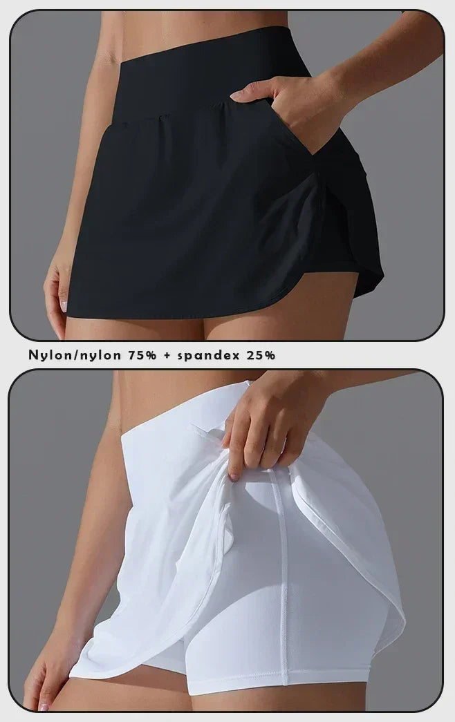 Una-Shop High Waist Pockets Yoga Shorts for Women Sports Push Up Workout Clothes Leggings for Fitness Sportswear for Gym Pants