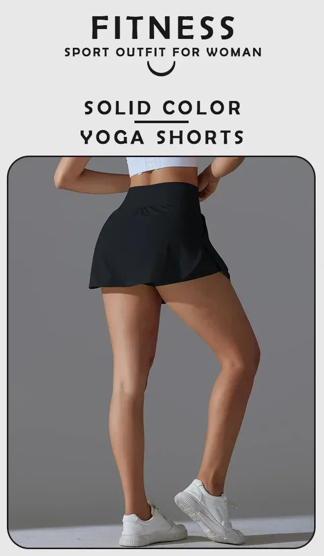 Una-Shop High Waist Pockets Yoga Shorts for Women Sports Push Up Workout Clothes Leggings for Fitness Sportswear for Gym Pants