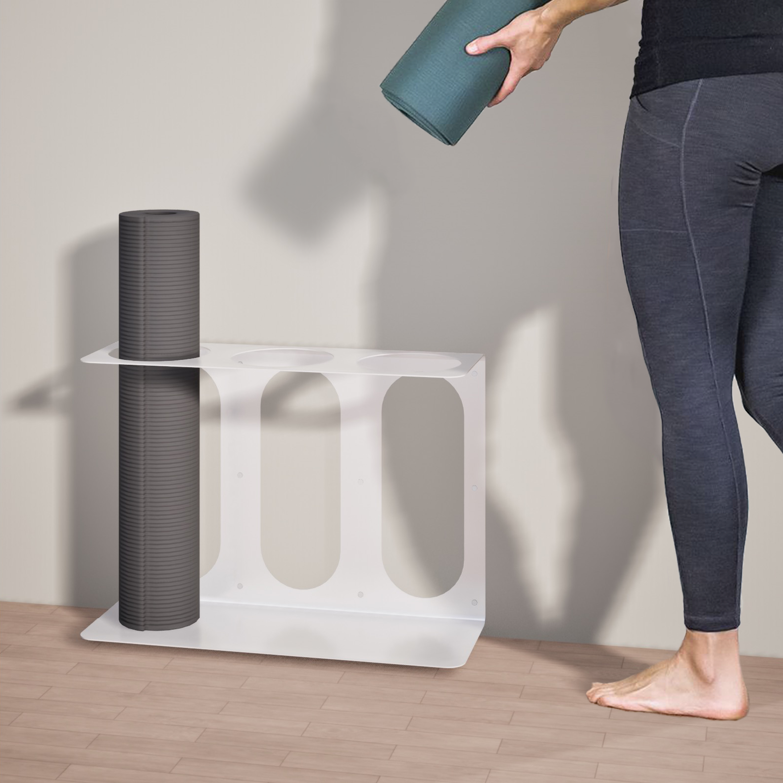 Yoga Mat Rack | Holds 3 Mats/Rollers